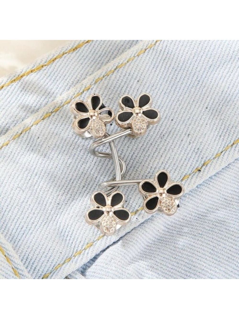 Floral Adjustable Metal Ratchet Waste Belt with Rhinestone Accents